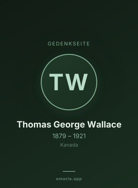 Gedenkportrait von Thomas George Wallace