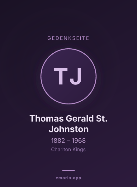 Gedenkportrait von Thomas Gerald St. Johnston