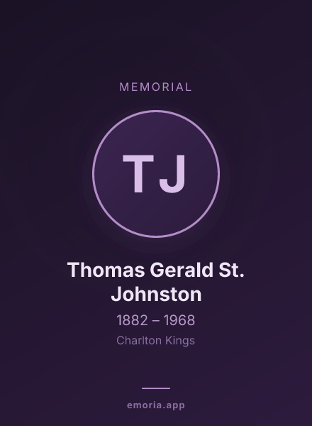 Memorial portrait of Thomas Gerald St. Johnston