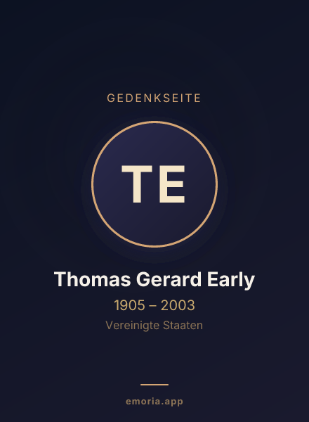 Gedenkportrait von Thomas Gerard Early