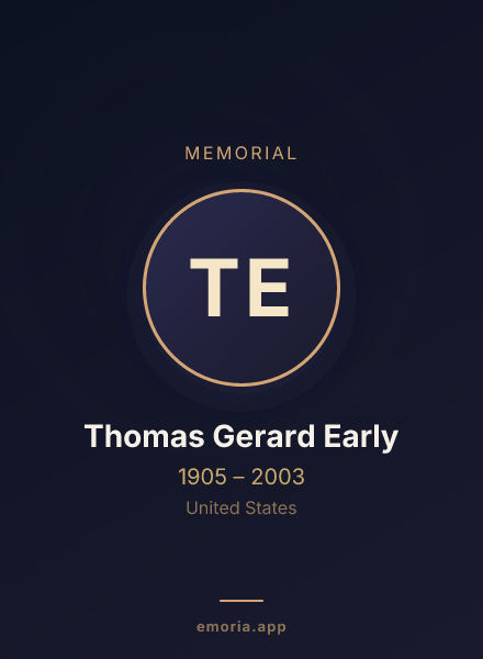 Memorial portrait of Thomas Gerard Early