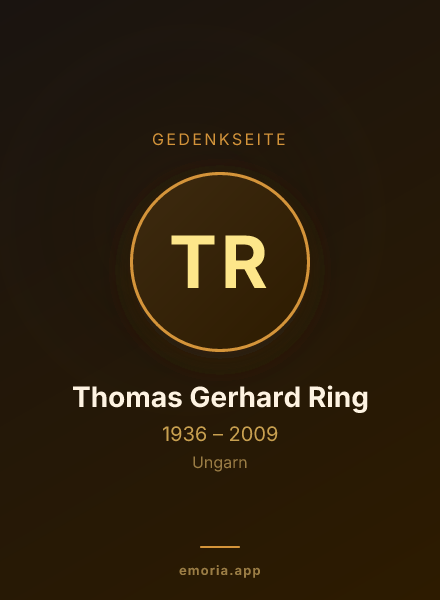 Gedenkportrait von Thomas Gerhard Ring