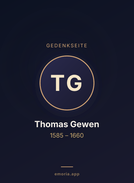 Gedenkportrait von Thomas Gewen