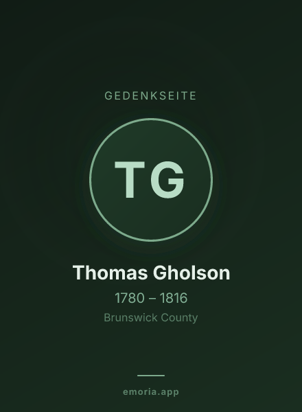 Gedenkportrait von Thomas Gholson