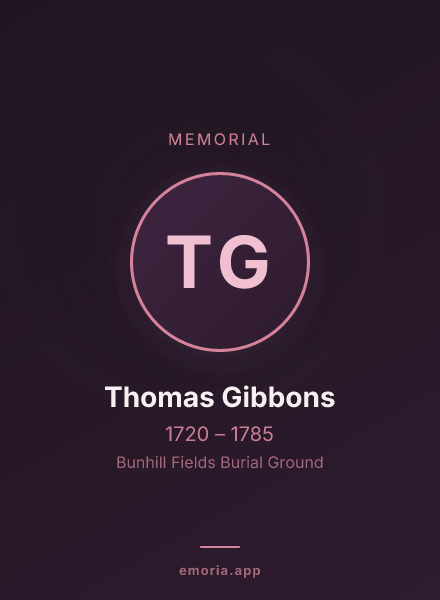 Memorial portrait of Thomas Gibbons