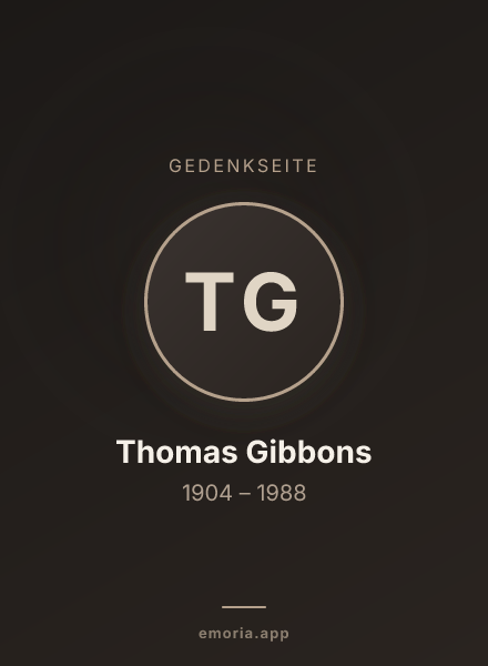 Gedenkportrait von Thomas Gibbons