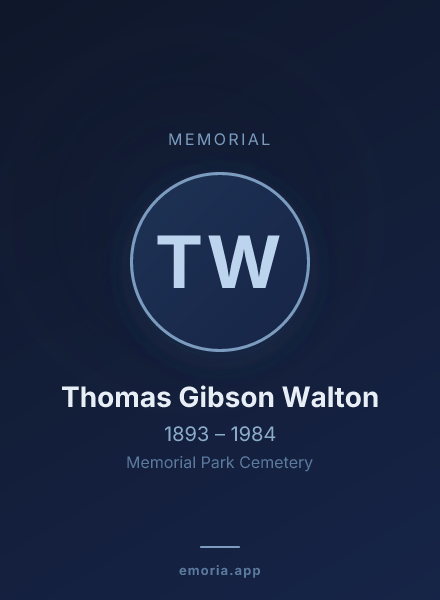 Memorial portrait of Thomas Gibson Walton