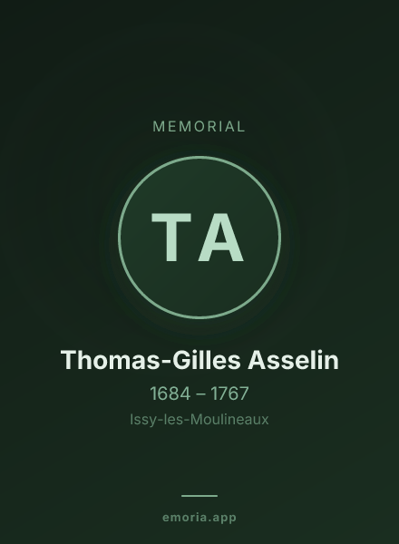 Memorial portrait of Thomas-Gilles Asselin