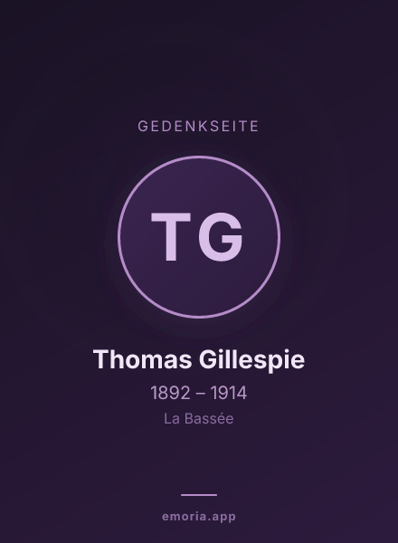 Gedenkportrait von Thomas Gillespie