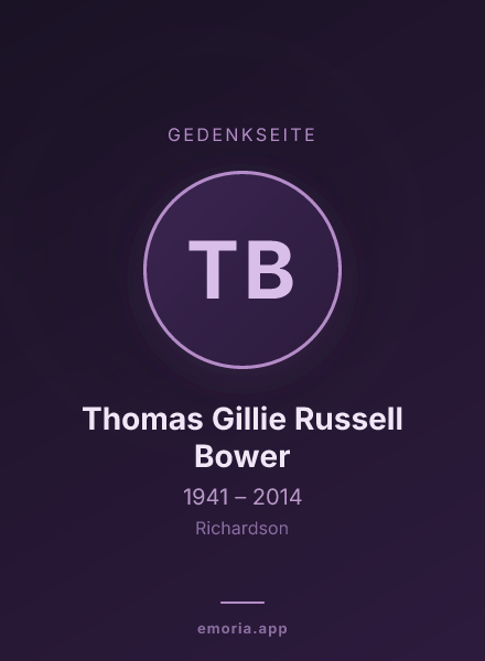 Gedenkportrait von Thomas Gillie Russell Bower