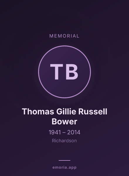 Memorial portrait of Thomas Gillie Russell Bower