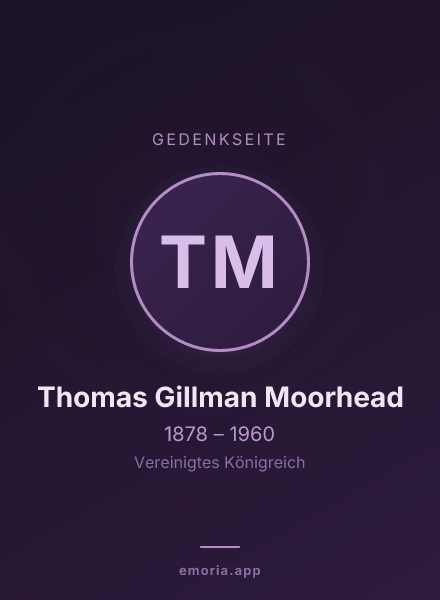 Gedenkportrait von Thomas Gillman Moorhead