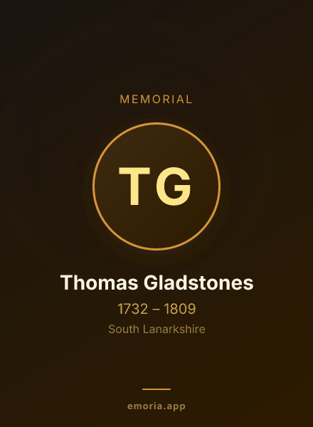 Memorial portrait of Thomas Gladstones