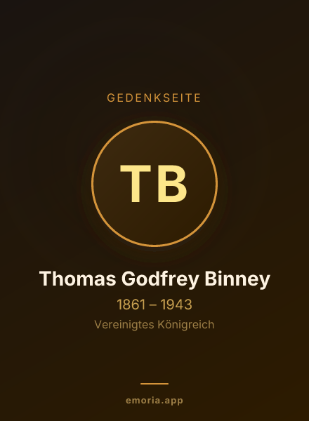 Gedenkportrait von Thomas Godfrey Binney