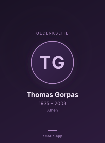 Gedenkportrait von Thomas Gorpas