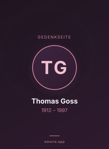 Gedenkportrait von Thomas Goss