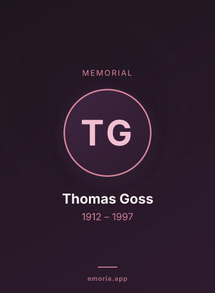Memorial portrait of Thomas Goss