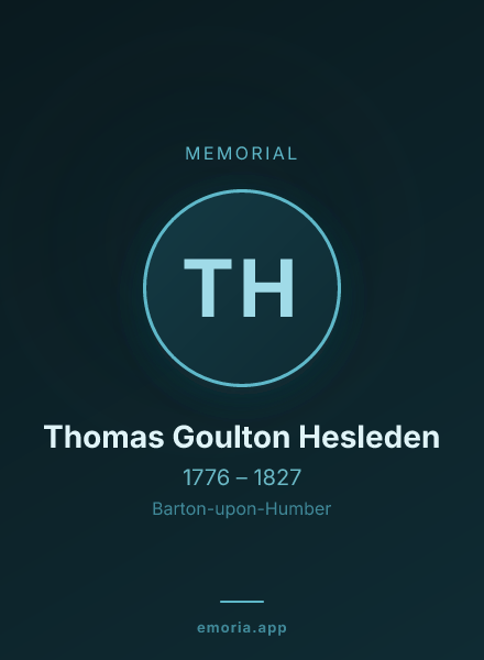 Memorial portrait of Thomas Goulton Hesleden