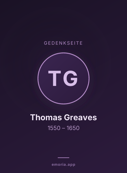 Gedenkportrait von Thomas Greaves