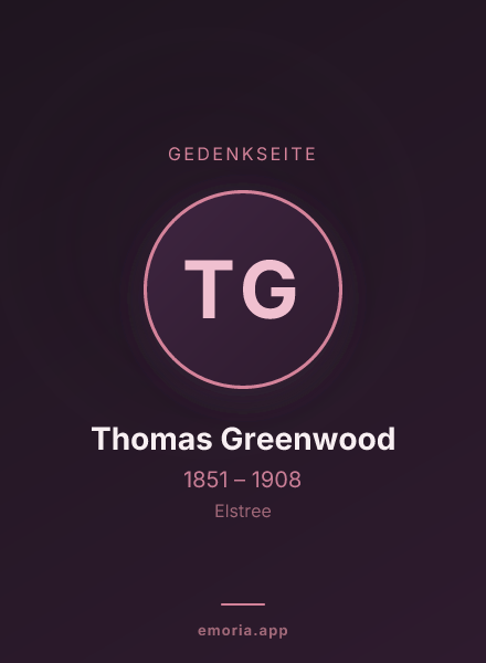 Gedenkportrait von Thomas Greenwood