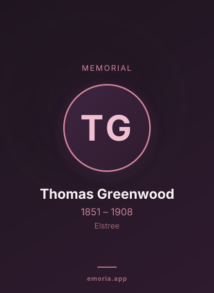 Memorial portrait of Thomas Greenwood