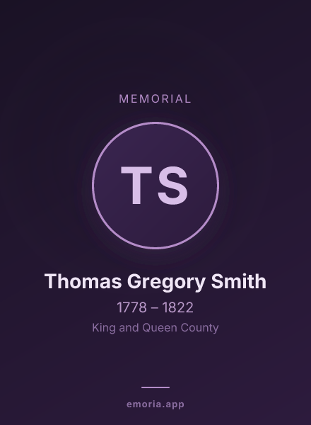 Memorial portrait of Thomas Gregory Smith