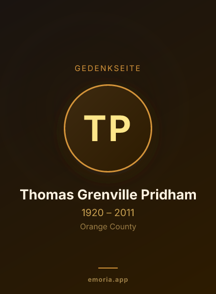 Gedenkportrait von Thomas Grenville Pridham