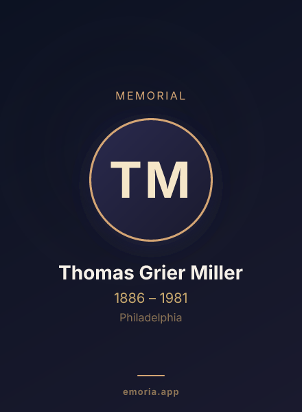 Memorial portrait of Thomas Grier Miller