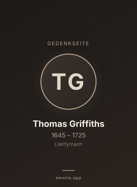 Gedenkportrait von Thomas Griffiths