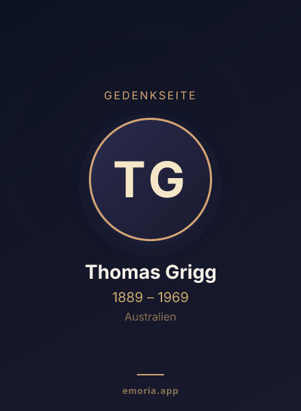 Gedenkportrait von Thomas Grigg