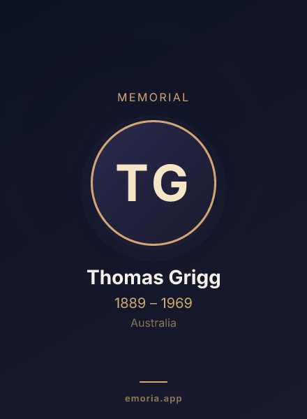 Memorial portrait of Thomas Grigg