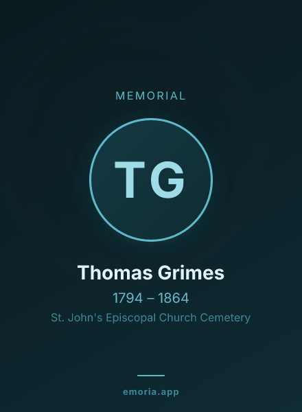 Memorial portrait of Thomas Grimes