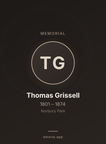 Memorial portrait of Thomas Grissell