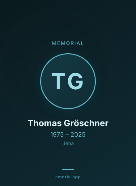 Memorial portrait of Thomas Gröschner