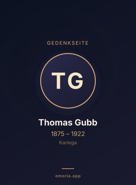 Gedenkportrait von Thomas Gubb