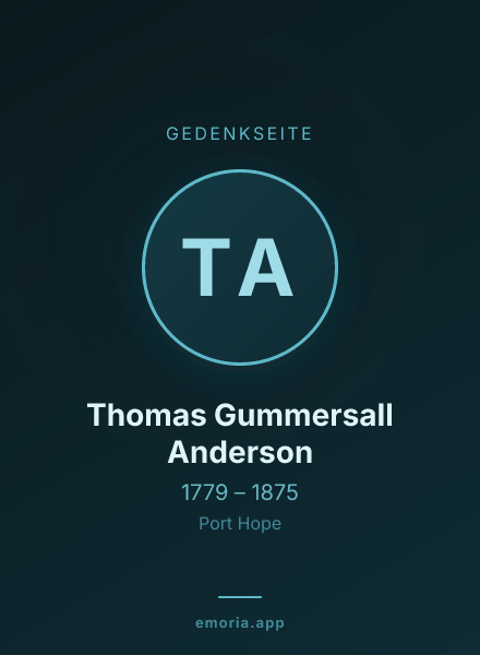 Gedenkportrait von Thomas Gummersall Anderson