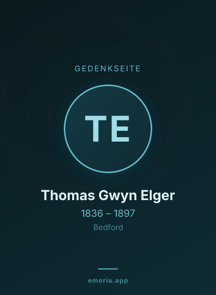 Gedenkportrait von Thomas Gwyn Elger