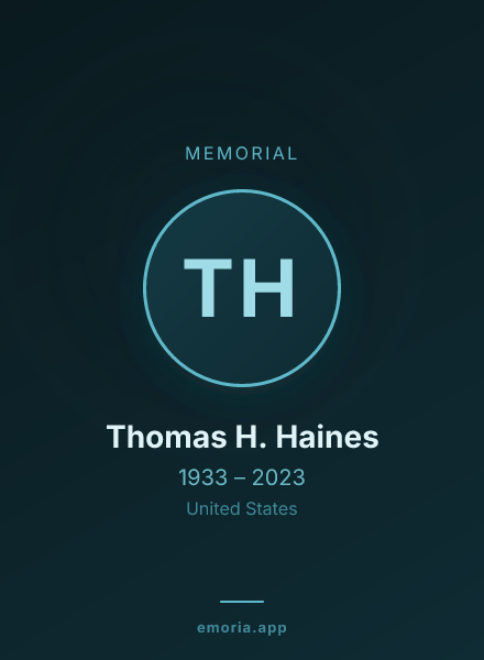 Memorial portrait of Thomas H. Haines