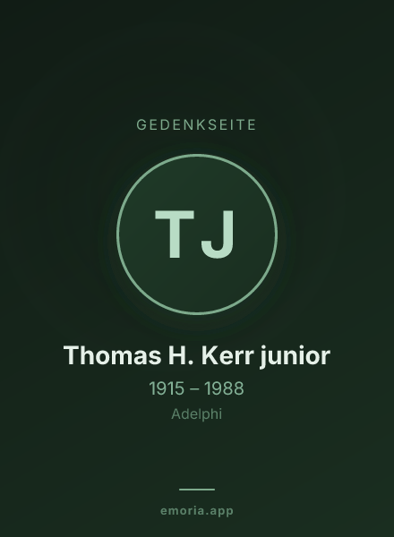 Gedenkportrait von Thomas H. Kerr junior