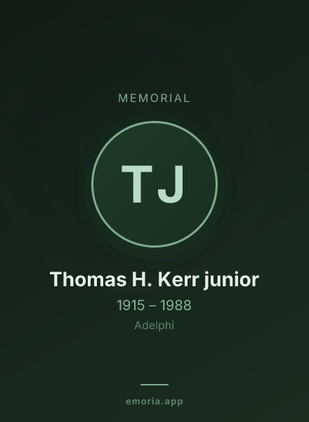 Memorial portrait of Thomas H. Kerr junior
