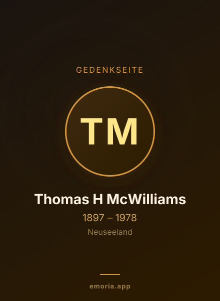 Gedenkportrait von Thomas H McWilliams