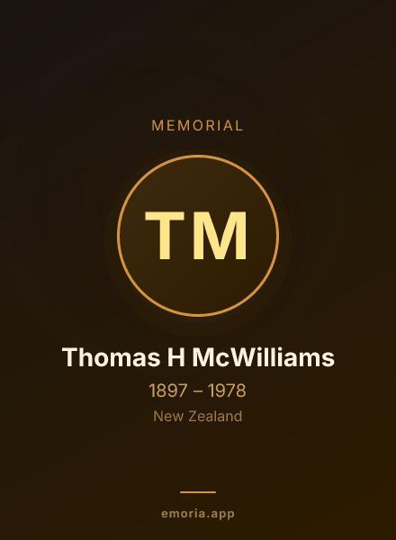Memorial portrait of Thomas H McWilliams