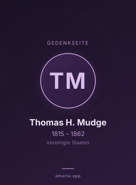 Gedenkportrait von Thomas H. Mudge