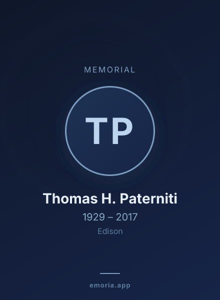 Memorial portrait of Thomas H. Paterniti