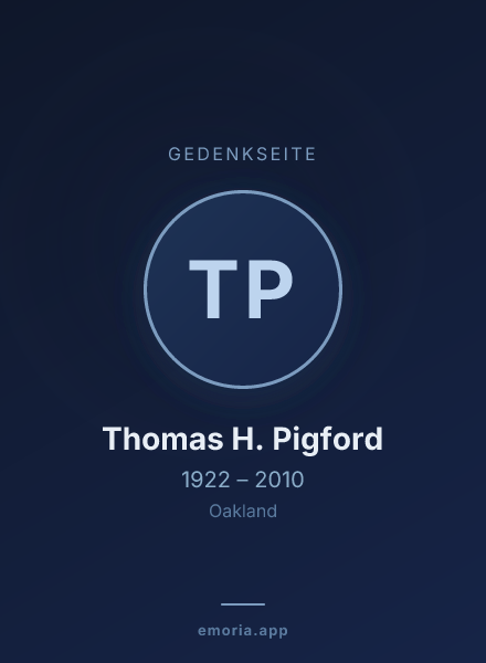 Gedenkportrait von Thomas H. Pigford