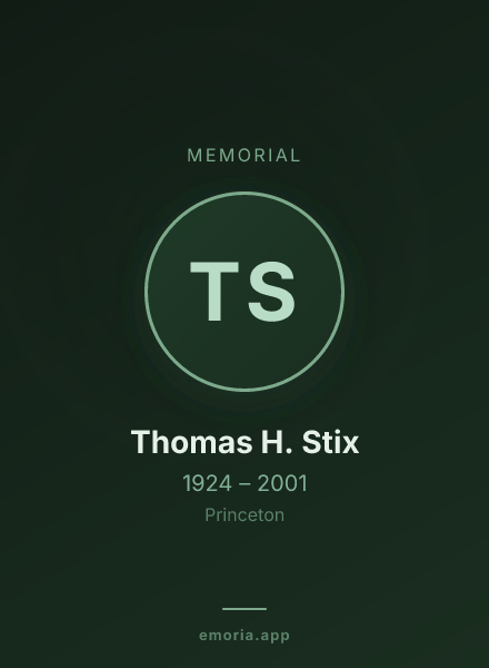 Memorial portrait of Thomas H. Stix