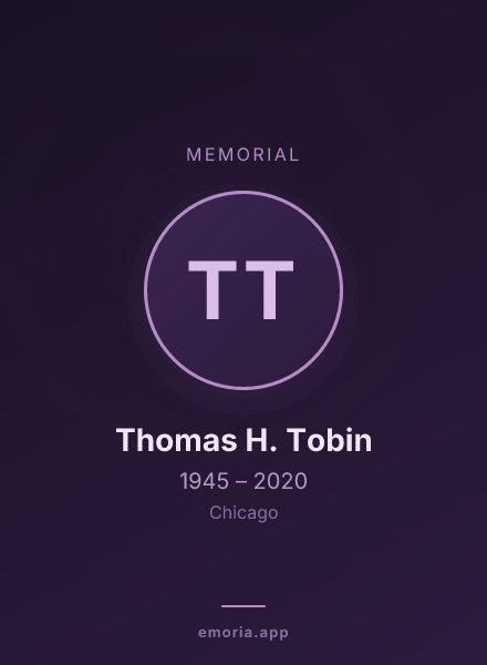 Memorial portrait of Thomas H. Tobin