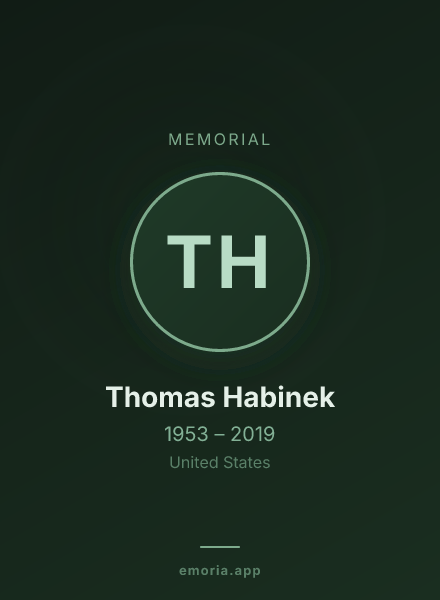 Memorial portrait of Thomas Habinek