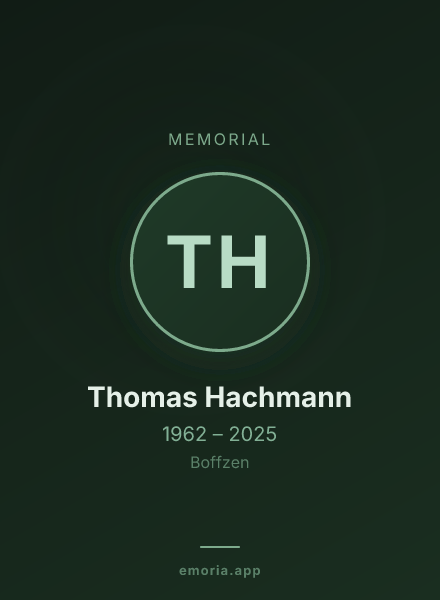 Memorial portrait of Thomas Hachmann