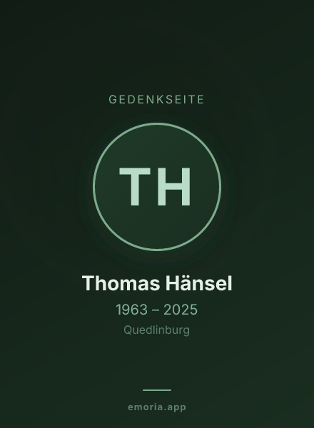 Gedenkportrait von Thomas Hänsel